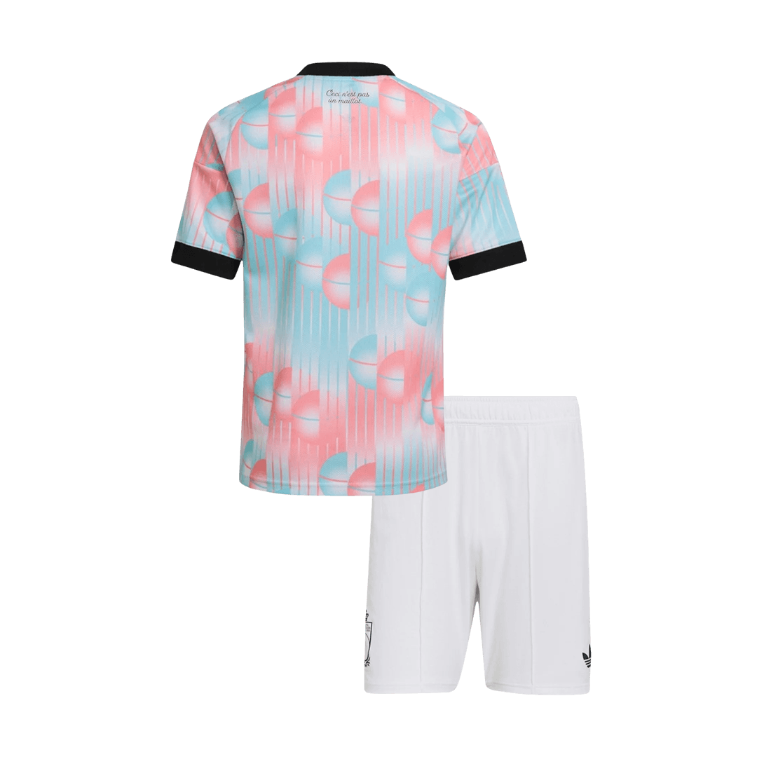 Kid's Belgium Away Soccer Jersey Kit(Jersey+Shorts) World Cup 2026 Blue&Pink - gojersey