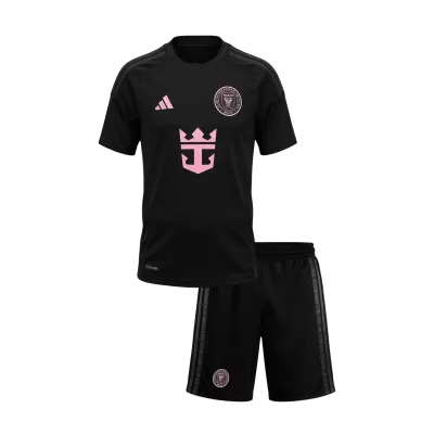 Kid's Inter Miami Away Soccer Jersey Kit(Jersey+Shorts) 2026 Black - gojersey