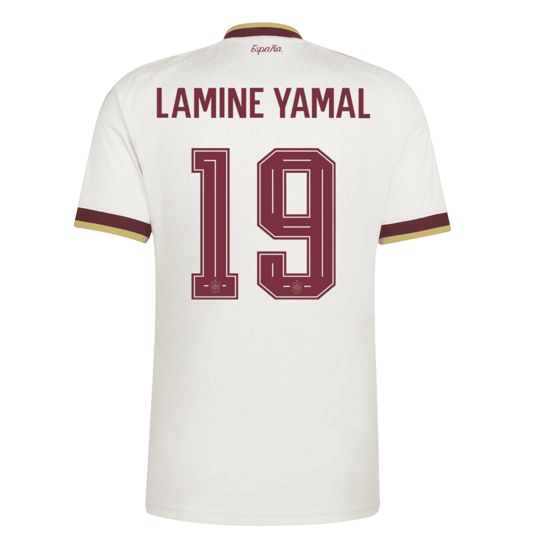 LAMINE YAMAL #19 Spain Away Soccer Jersey World Cup 2026 White - gojersey