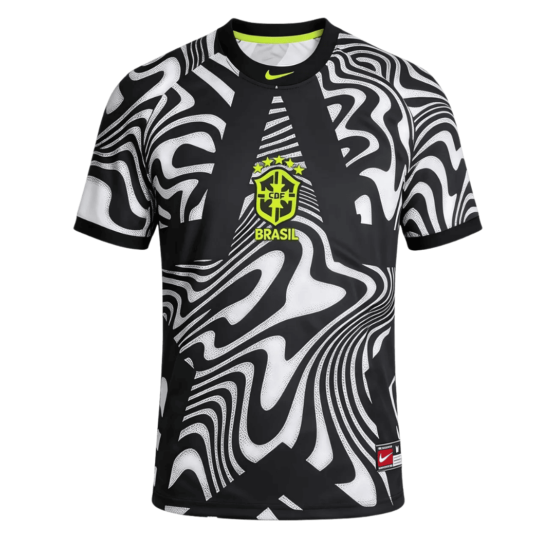 Brazil Hollywood Keepers Soccer Jersey World Cup 2026 Black &White - gojersey