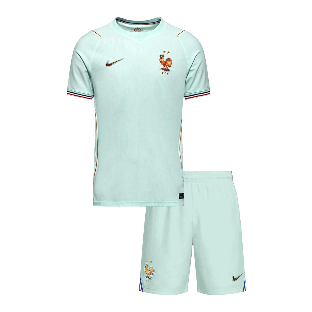 Kid's France Away Soccer Jersey Kit(Jersey+Shorts) World Cup 2026 Mint Green - gojersey