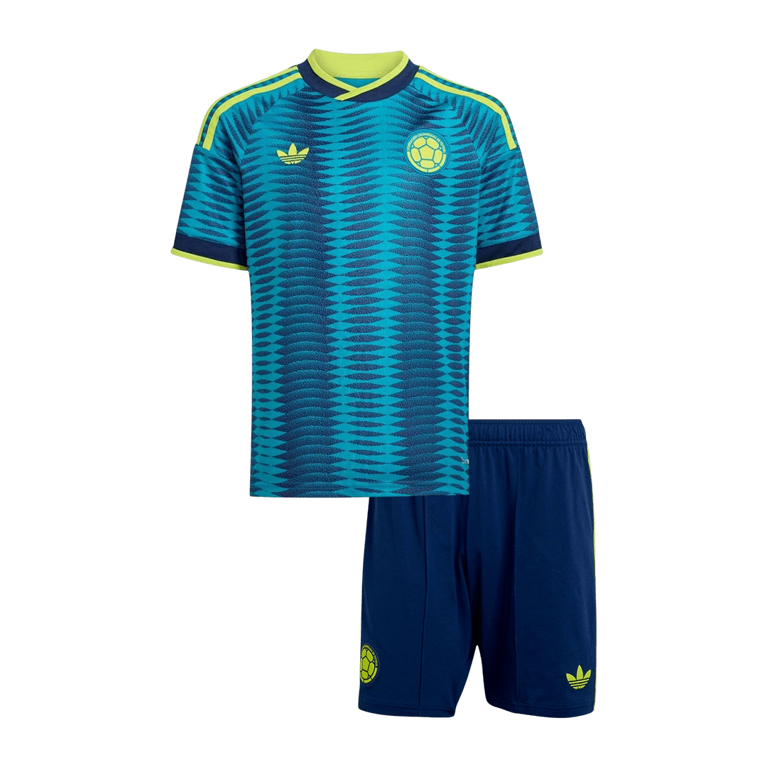 Kid's Colombia Away Soccer Jersey Kit(Jersey+Shorts) World Cup 2026 Blue - gojersey