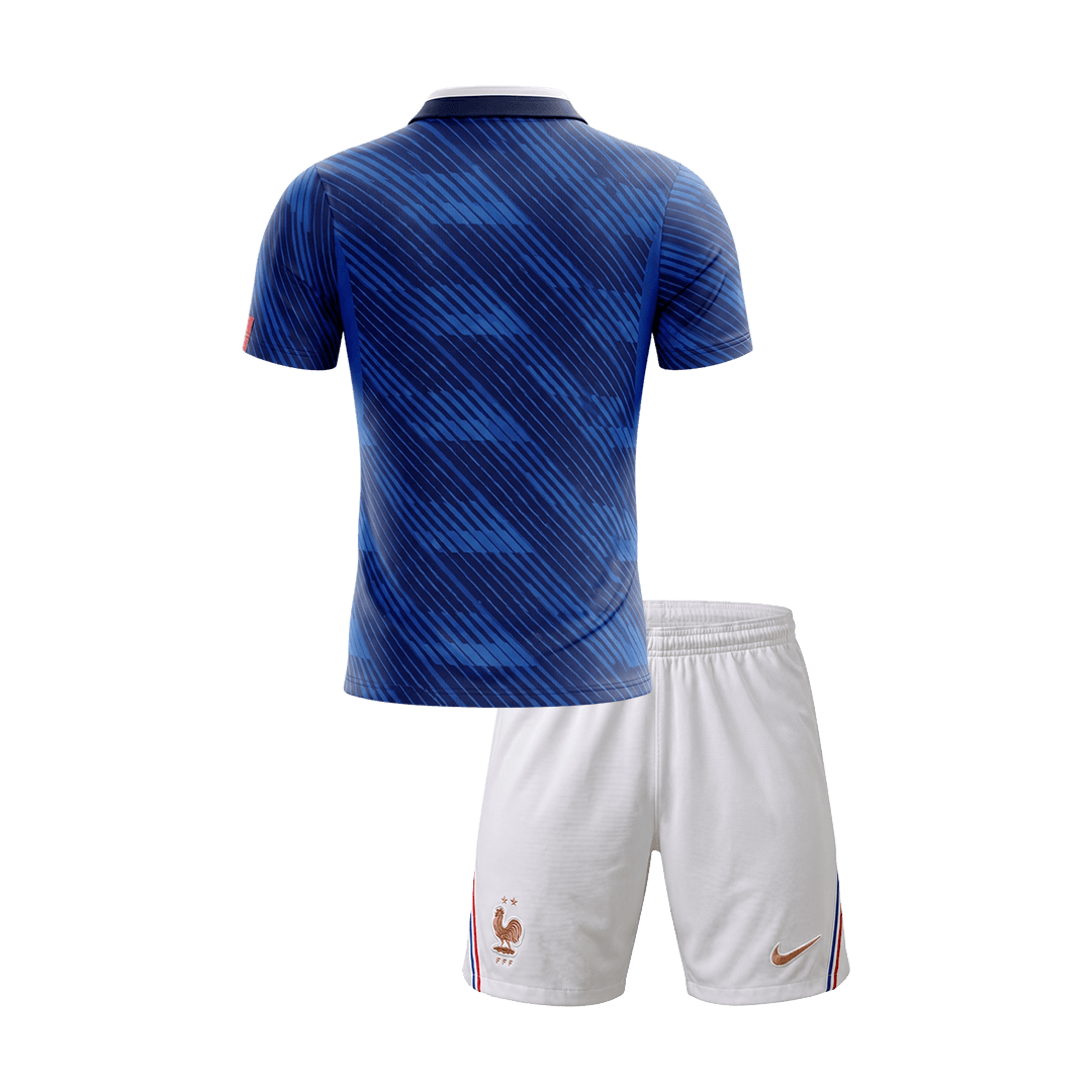 Kids France Home Soccer Jersey Kit(Jersey+Shorts) World Cup 2026 Blue&White - gojersey