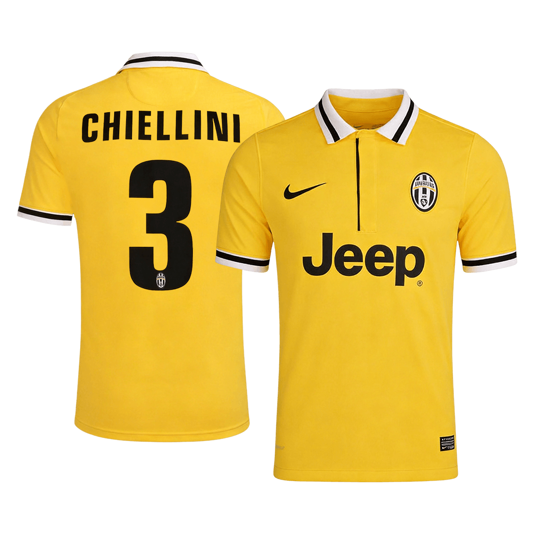 Juventus CHIELLINI #3 Away Soccer Jersey Retro 2013/14 - gojersey