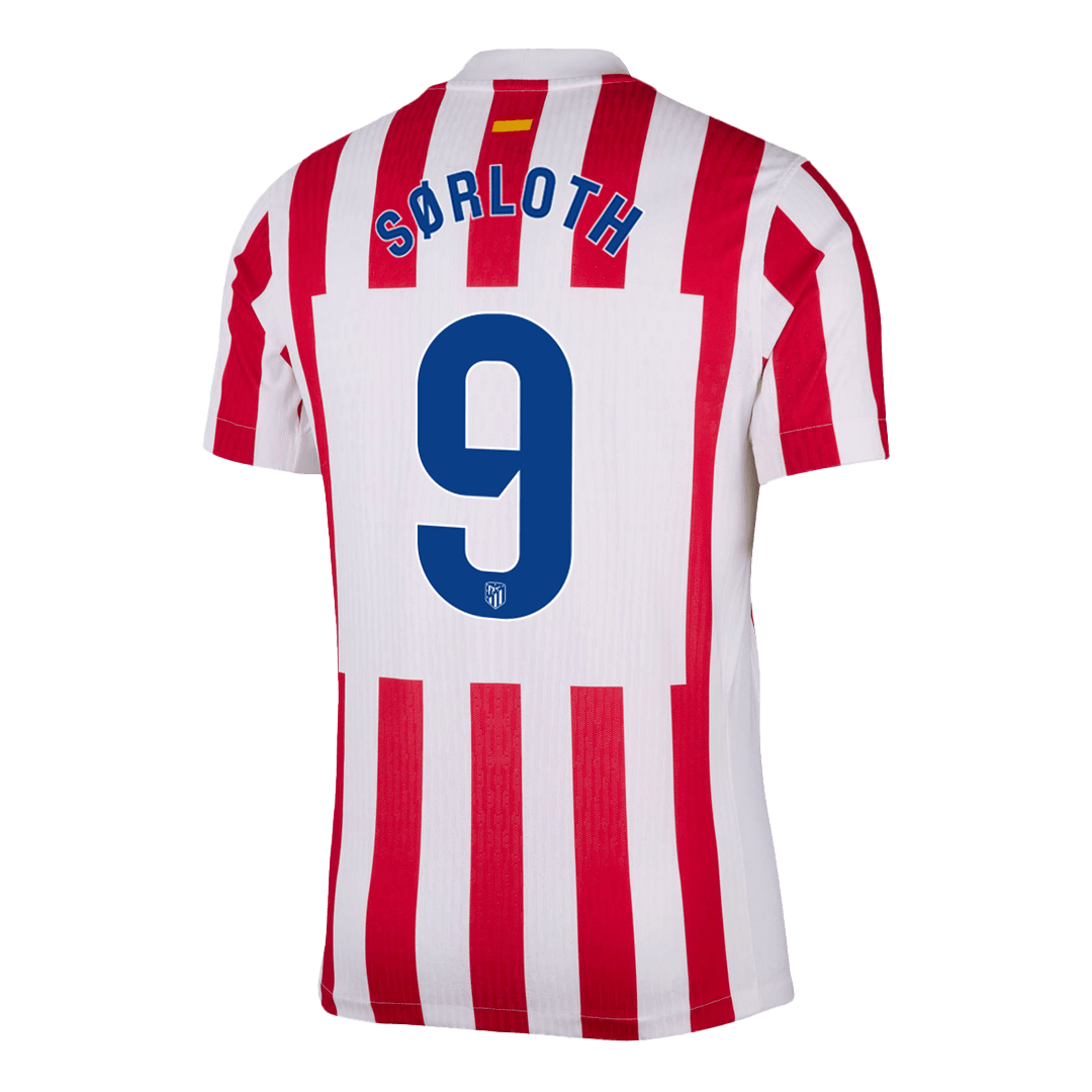SØRLOTH #9 Player Version  Atletico Madridl Home Soccer Jersey 25/26 Red&White - gojersey