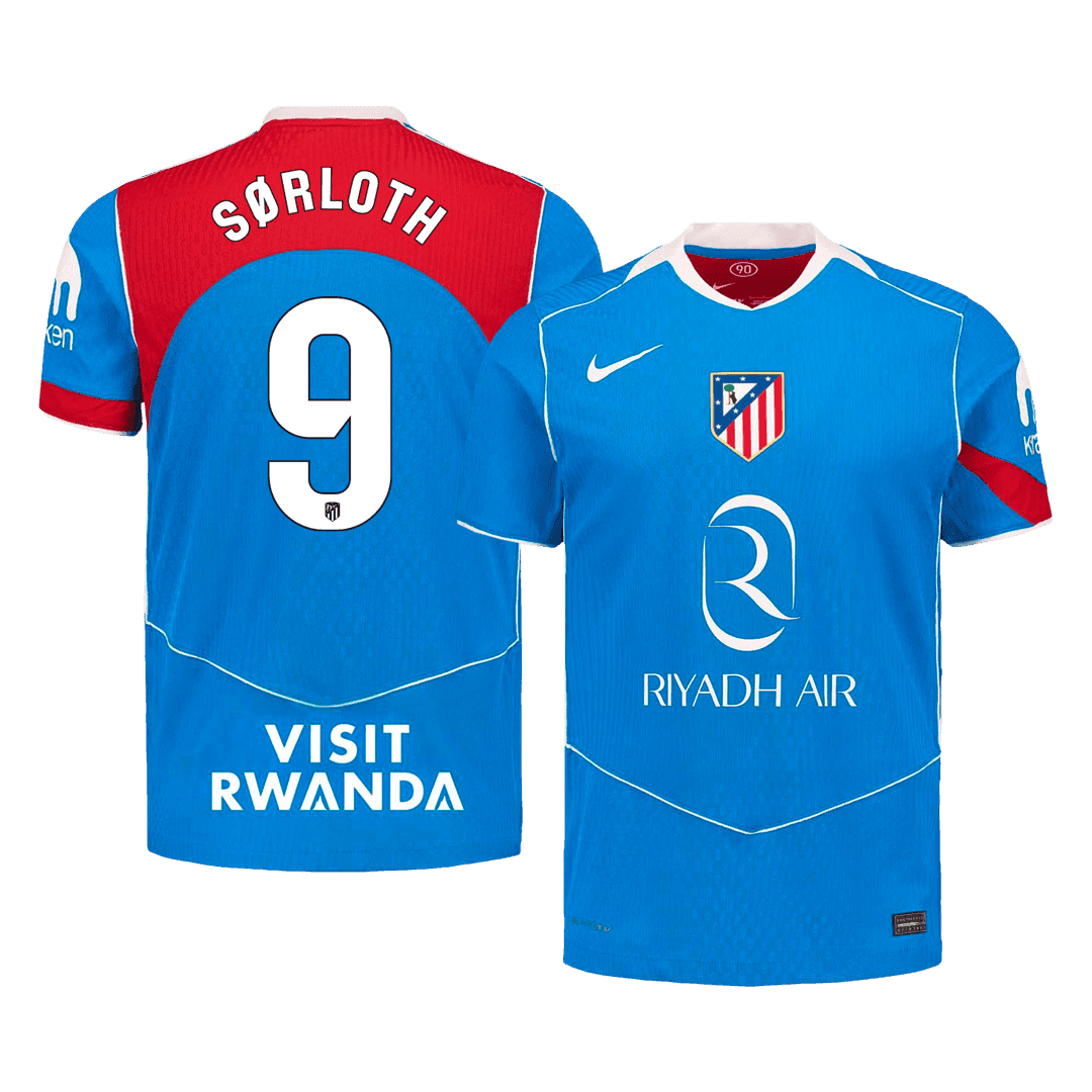 SØRLOTH #9 Player Version Madridl Third Soccer Jersey 25/26 Blue - gojersey