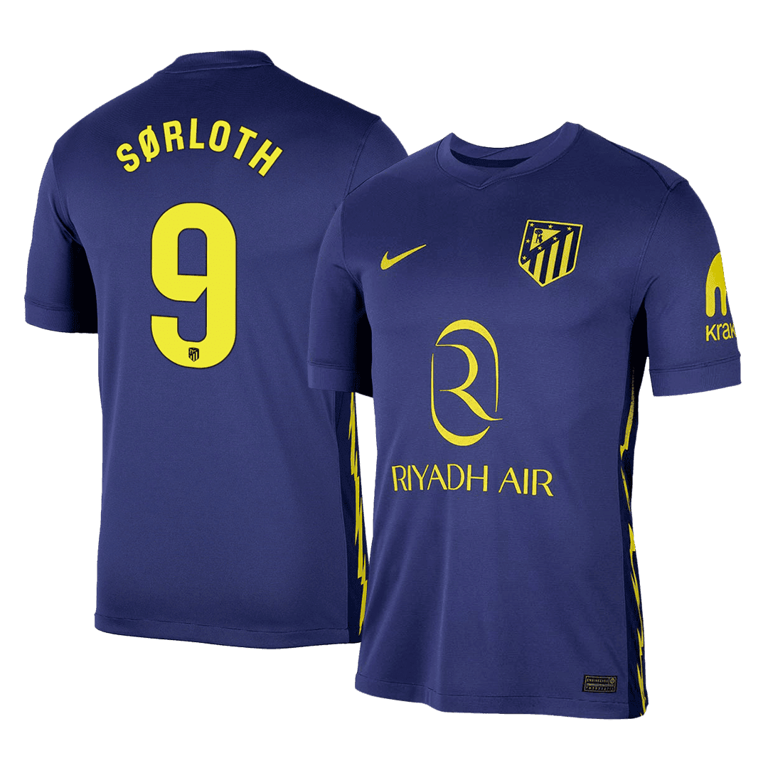 Atletico Madrid SØRLOTH #9 Away Soccer Jersey 2025/26 - gojersey