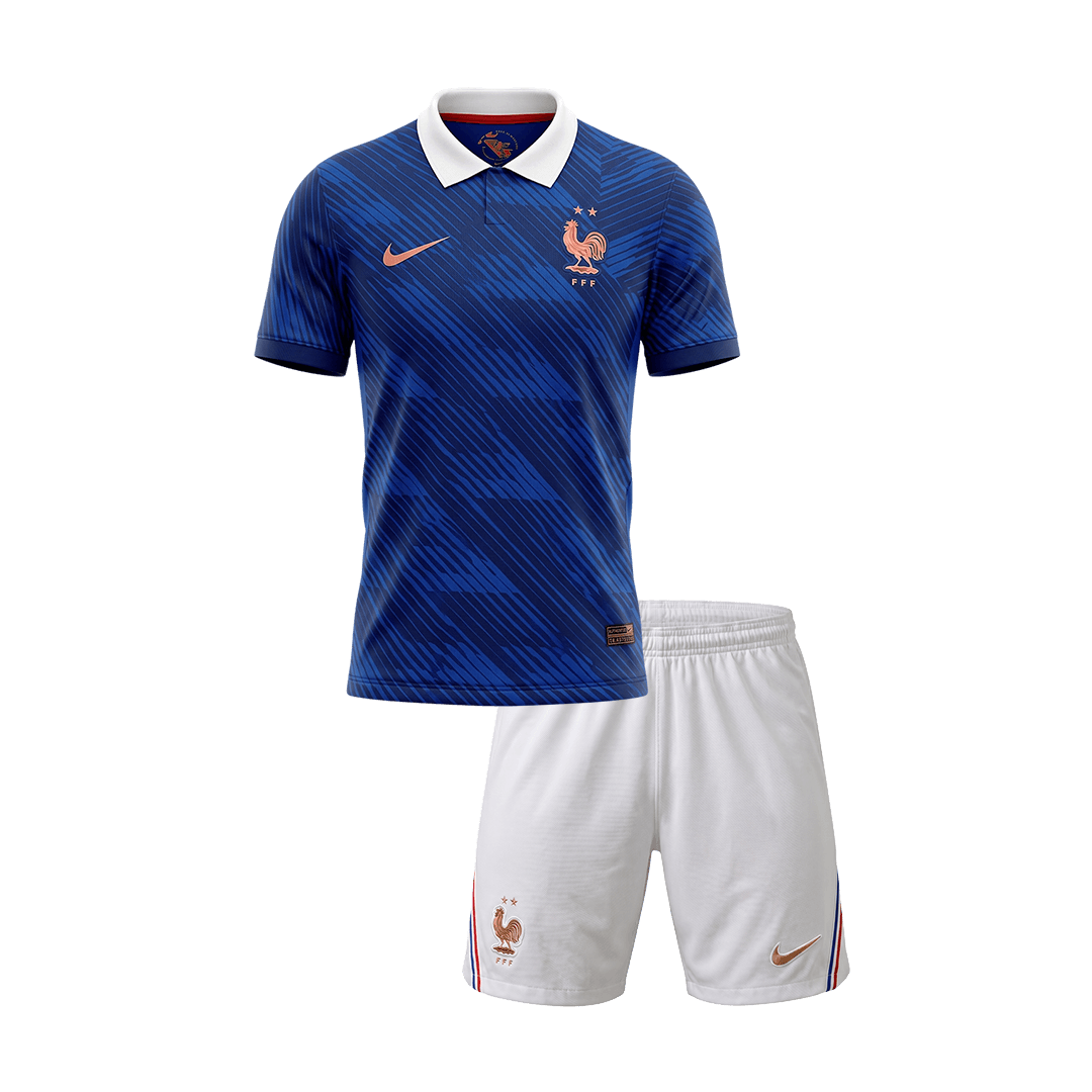 Kids France Home Soccer Jersey Kit(Jersey+Shorts) World Cup 2026 Blue&White - gojersey