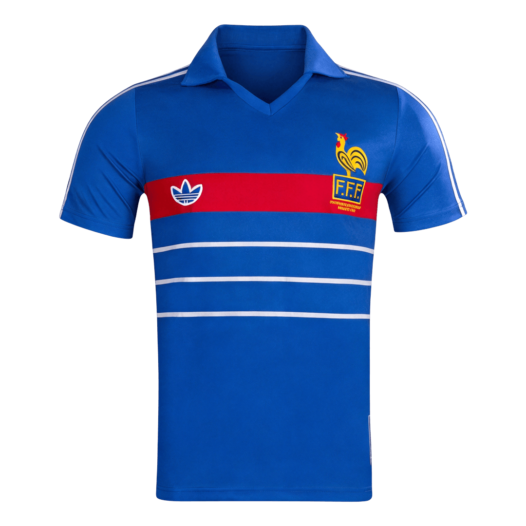 France Home Soccer Jersey Retro 1984 - gojersey
