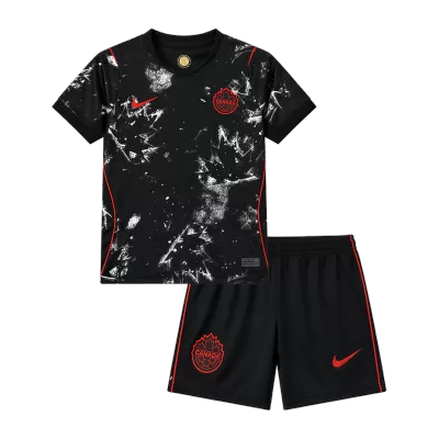 Kids Canada Away Soccer Jersey Kit (Jersey+Shorts) World Cup 2026 Black - gojersey