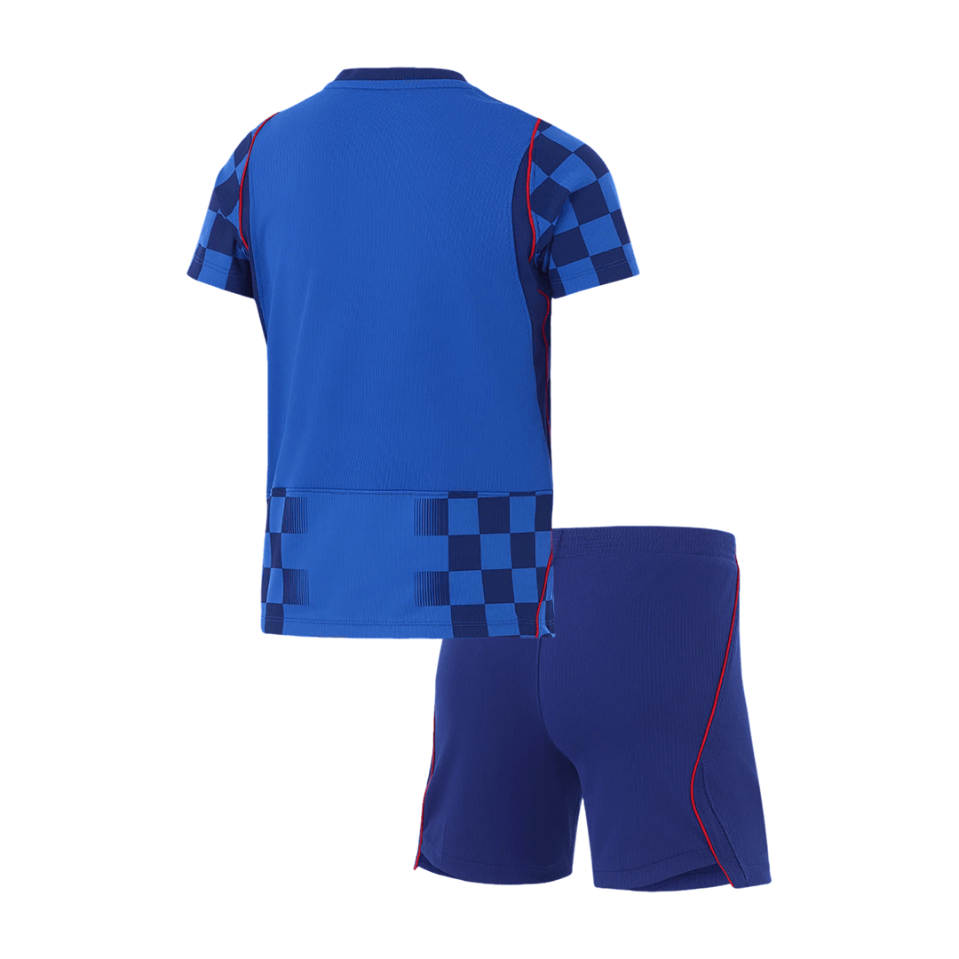 Kids Fan Croatia Away Soccer Jersey Kit (Jersey+Shorts) World Cup 2026 Blue - gojersey
