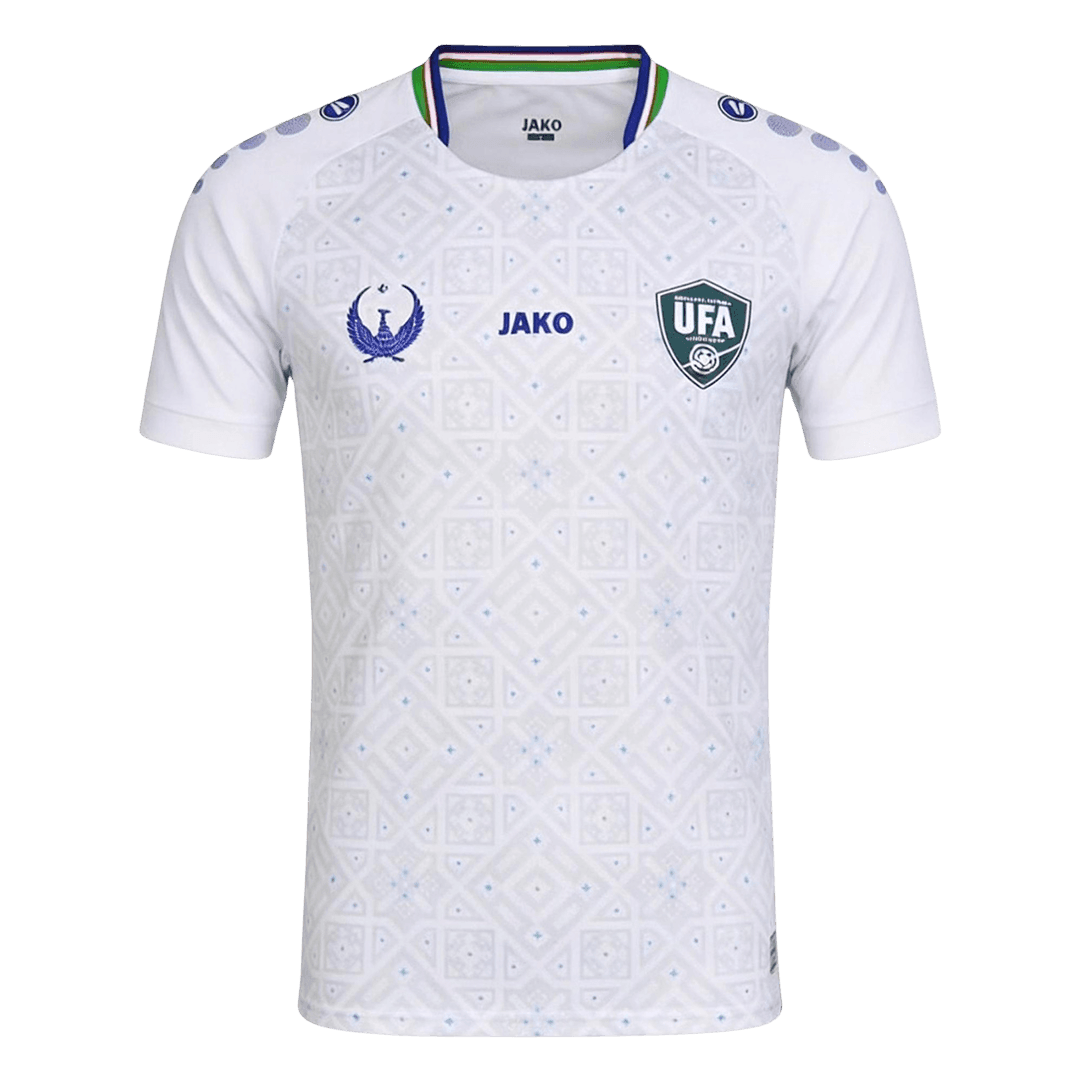 Men Fan Uzbekistan Away Soccer Jersey World Cup 2026 White - gojersey