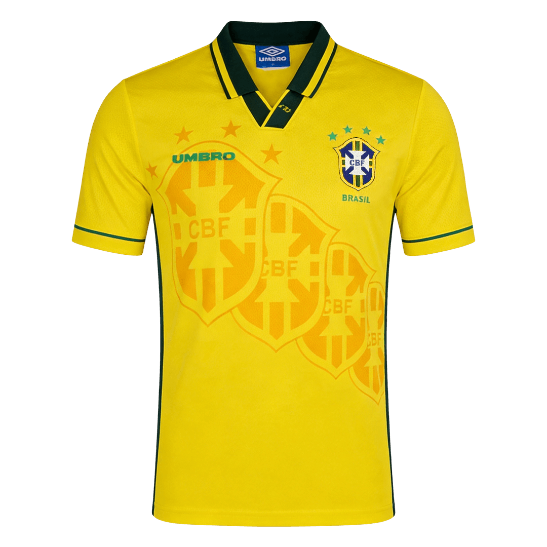 Brazil Home Soccer Jersey Retro 1994/96 - gojersey