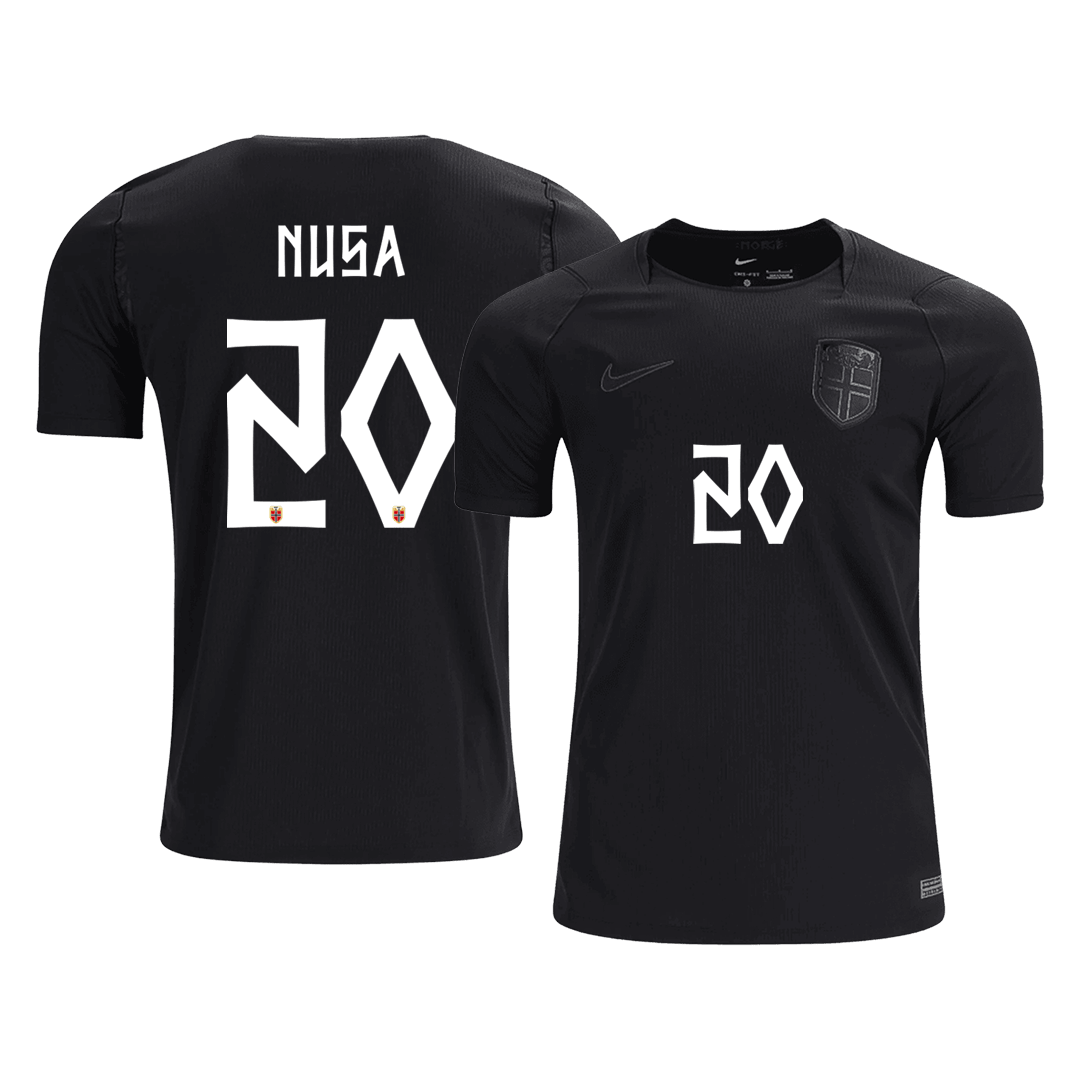 NUSA #20 Norway Away Soccer Jersey World Cup 2026 Black - gojersey