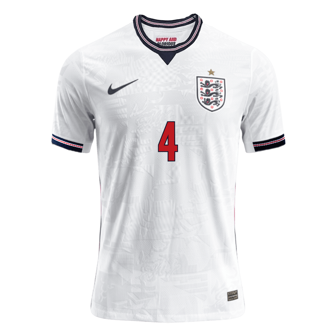 England RICE #4 Home Soccer Jersey Authentic 2026 - gojersey