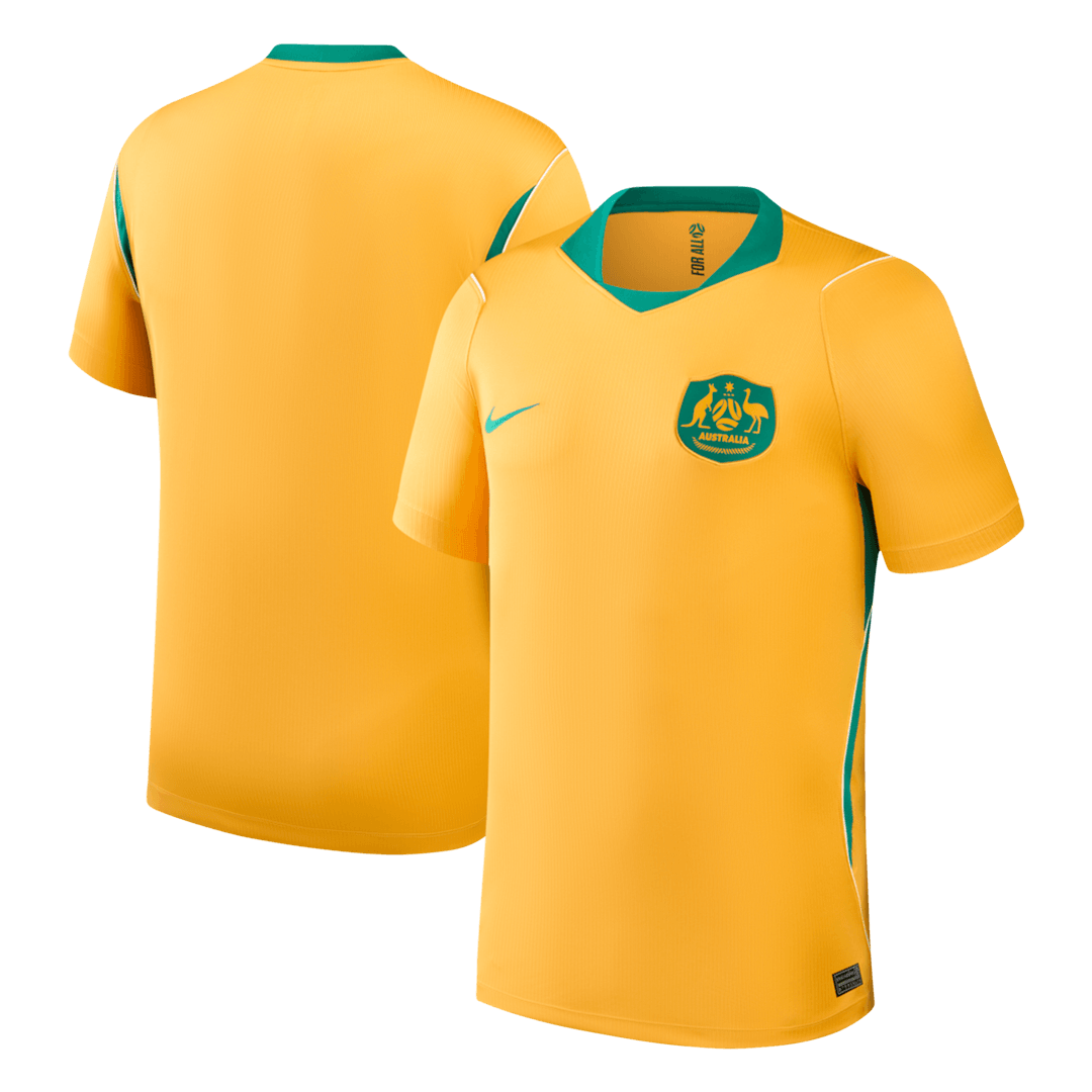 Men Fan Version Australia Home Soccer Jersey World Cup 2026 Yellow - gojersey