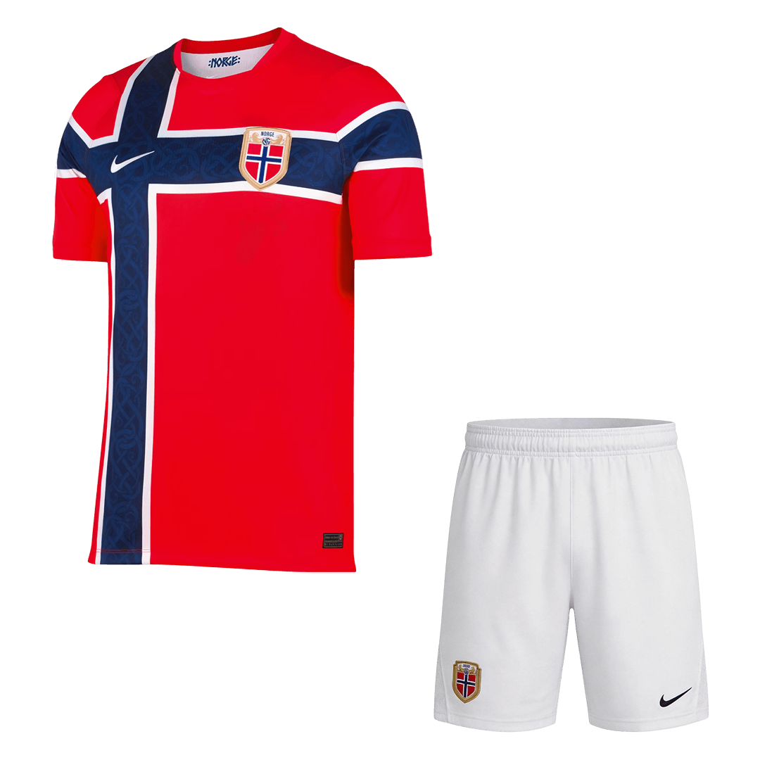Norway Home Soccer Jersey Kit (Jersey+Shorts) World Cup 2026 Red&White - gojersey