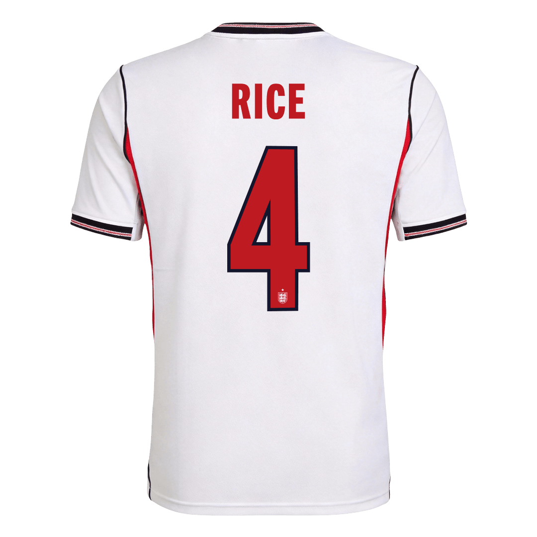 RICE #4 England Home Soccer Jersey World Cup 2026 White - gojersey