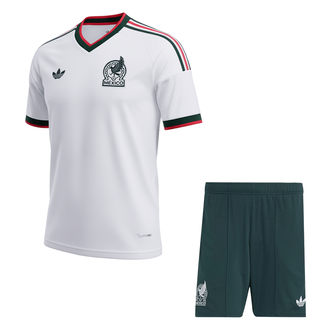 Mexico Away Soccer Jersey Kit (Jersey+Shorts) World Cup 2026 White - gojersey