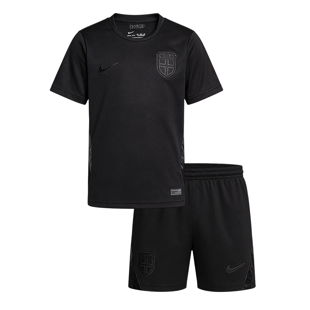 Kids Norway Away Soccer Jersey Kit (Jersey+Shorts) World Cup 2026 Black - gojersey