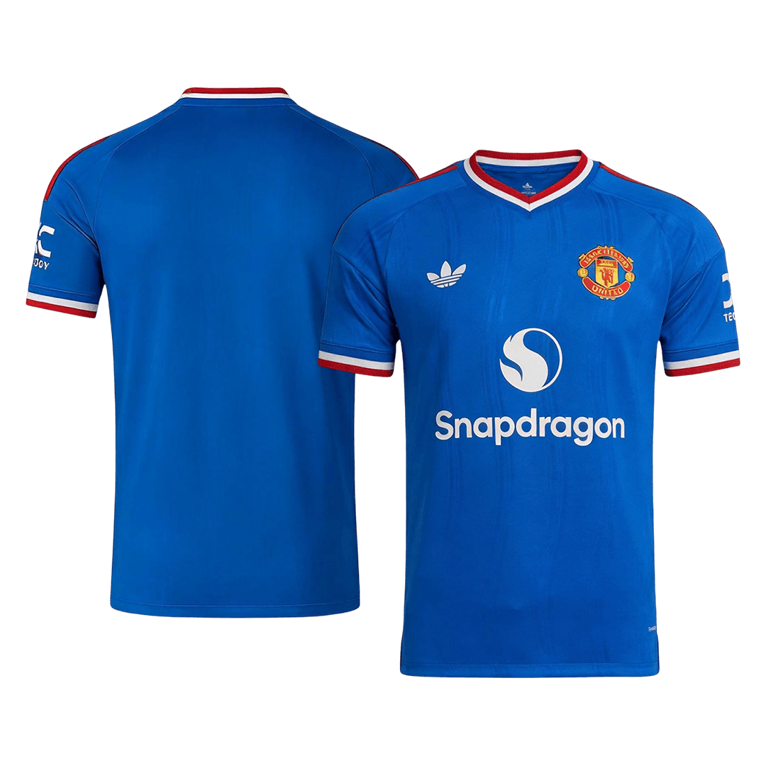 Men Player Version Manchester United Away Soccer Jersey 2026/27 Blue - gojersey