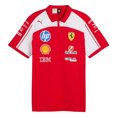 Men 2026 Scuderia Ferrari F1 Racing Team Polo Shirt Red - gojersey