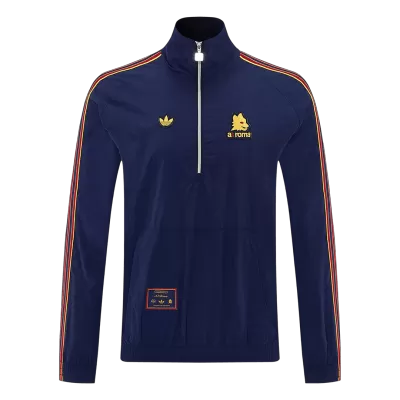 Men 2026 AS Roma Half-Zip Windbreaker Jacket Navy - gojersey