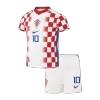 MODRIĆ #10 Kids Fan Croatia Home Soccer Jersey Kit (Jersey+Shorts) World Cup 2026 Red&White - gojersey