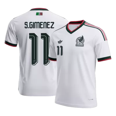 S.GIMENEZ #11 Mexico Away Soccer Jersey World Cup 2026 White - gojersey