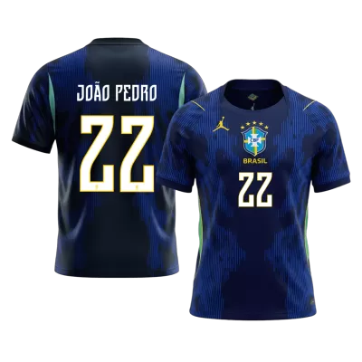 JOÃO PEDRO #22 Brazil Away Soccer Jersey World Cup 2026 Navy - gojersey