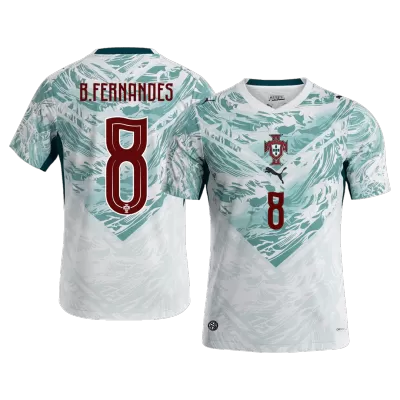B.FERNANDES #8 Portugal Away Soccer Jersey World Cup 2026 White&Green - gojersey