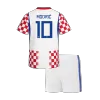 MODRIĆ #10 Kids Fan Croatia Home Soccer Jersey Kit (Jersey+Shorts) World Cup 2026 Red&White - gojersey