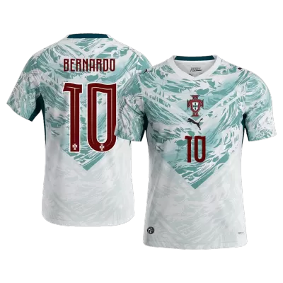 BERNARDO #10 Portugal Away Soccer Jersey World Cup 2026 White&Green - gojersey