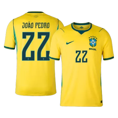 JOÃO PEDRO #22 Brazil Home Soccer Jersey World Cup 2026 Yellow - gojersey