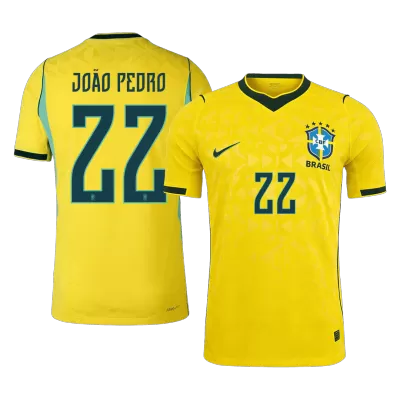 Brazil JOÃO PEDRO #22 Home Soccer Jersey Authentic 2026 - gojersey