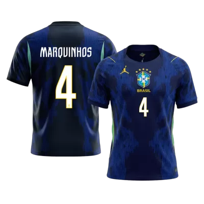 MARQUINHOS #4 Brazil Away Soccer Jersey World Cup 2026 Navy - gojersey