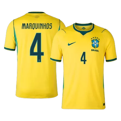MARQUINHOS #4 Brazil Home Soccer Jersey World Cup 2026 Yellow - gojersey