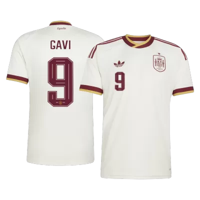 GAVI #9 Spain Away Soccer Jersey World Cup 2026 White - gojersey