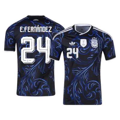 E. FERNÁNDEZ #24 Argentina Away Soccer Jersey World Cup 2026 Black - gojersey