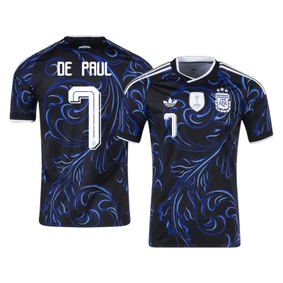 DE PAUL #7 Argentina Away Soccer Jersey World Cup 2026 Black - gojersey
