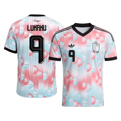 LUKAKU #9 Belgium Away Soccer Jersey World Cup 2026 Blue&Pink - gojersey
