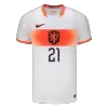 F.DE JONG #21 Netherlands Away Soccer Jersey World Cup 2026 White - gojersey