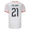 F.DE JONG #21 Netherlands Away Soccer Jersey World Cup 2026 White - gojersey