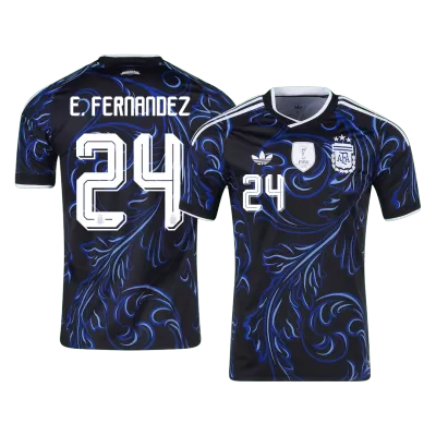 E. FERNÁNDEZ #24 Argentina Away Soccer Jersey World Cup 2026 Black - gojersey