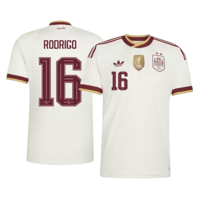 RODRIGO #16 Spain Champion Edition Away Soccer Jersey World Cup 2026 White - gojersey
