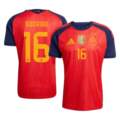 RODRIGO #16 Spain Champion Edition Home Soccer Jersey World Cup 2026 Red - gojersey