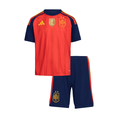 Kid's Spain Champion Edition Home Soccer Jersey Kit(Jersey+Shorts) World Cup 2026 Red - gojersey