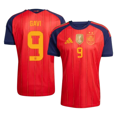 GAVI #9 Spain Champion Edition Home Soccer Jersey World Cup 2026 Red - gojersey