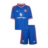 Kids Manchester United Away Soccer Jersey Kit (Jersey+Shorts) 2026/27 Blue - gojersey