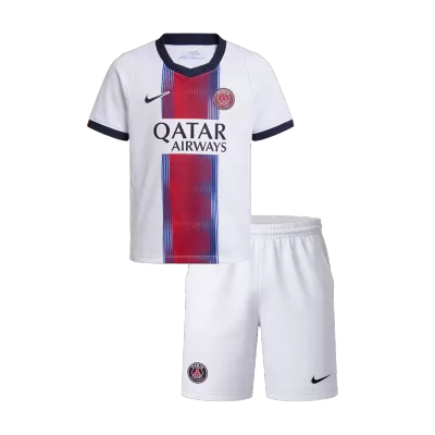 Kids PSG Away Soccer Jersey Kit (Jersey+Shorts) 2026/27 White - gojersey